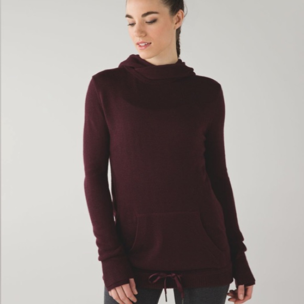 Lululemon Sweet Savasana Pullover Heathered Bordeaux Drama Sz2 EUC!